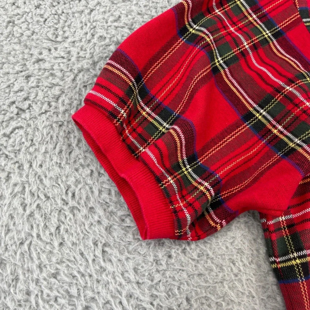 Vintage Polo Ralph Lauren Polo Shirt Mens XL Red Plaid Tartan Short Sleeve USA